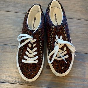 Madewell Sidewalk Low-Top Sneakers in Painted Leopard Colorblock Calf